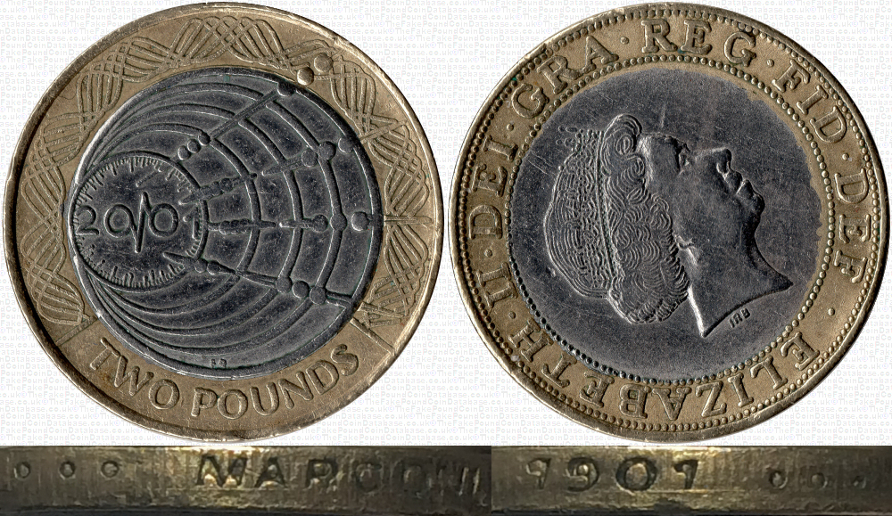 Image of the coin. All images  TheFakePoundCoinDatabase unless otherwise stated.