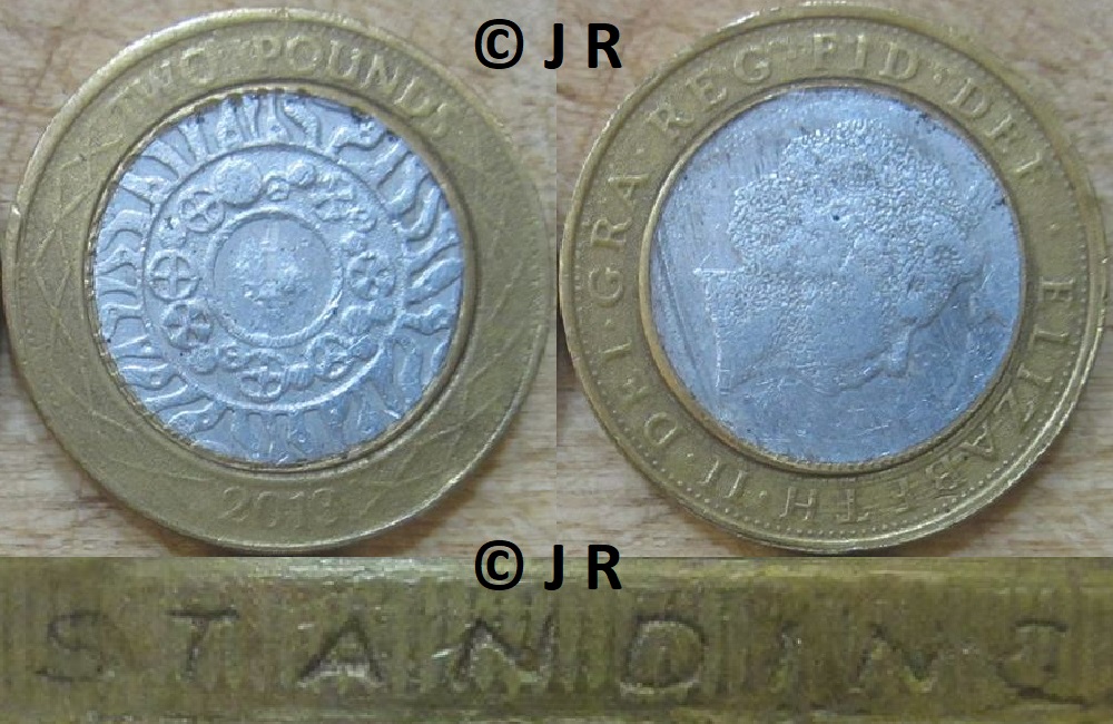 Image of the coin. All images  TheFakePoundCoinDatabase unless otherwise stated.