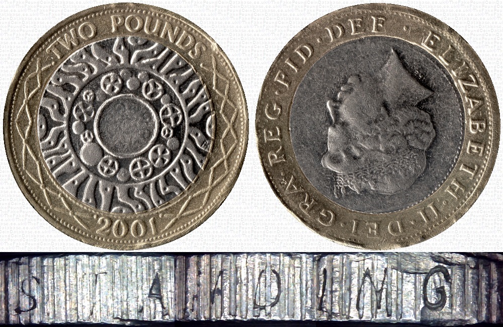 Image of the coin. All images  TheFakePoundCoinDatabase unless otherwise stated.