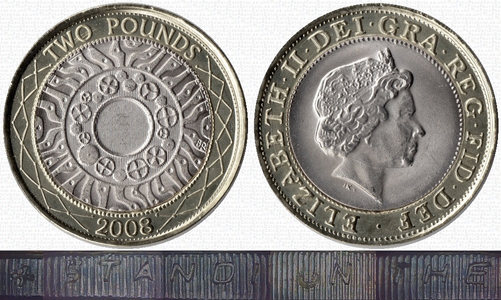 Image of the coin. All images  TheFakePoundCoinDatabase unless otherwise stated.