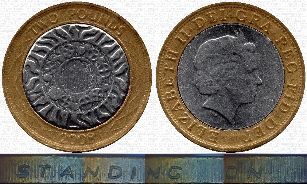 Image of the coin. All images  TheFakePoundCoinDatabase unless otherwise stated.