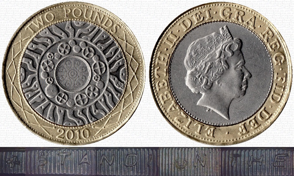 Image of the coin. All images  TheFakePoundCoinDatabase unless otherwise stated.