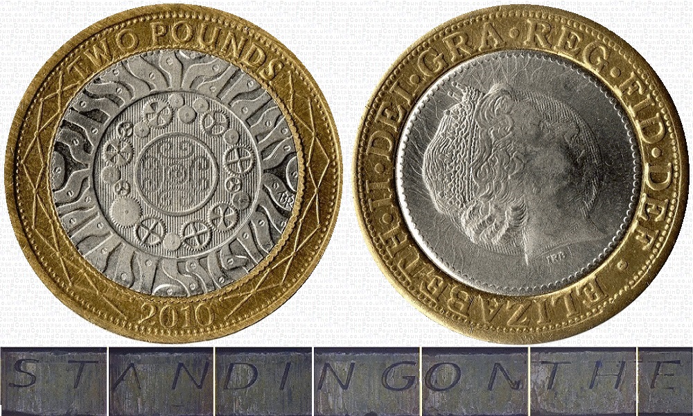 Image of the coin. All images  TheFakePoundCoinDatabase unless otherwise stated.