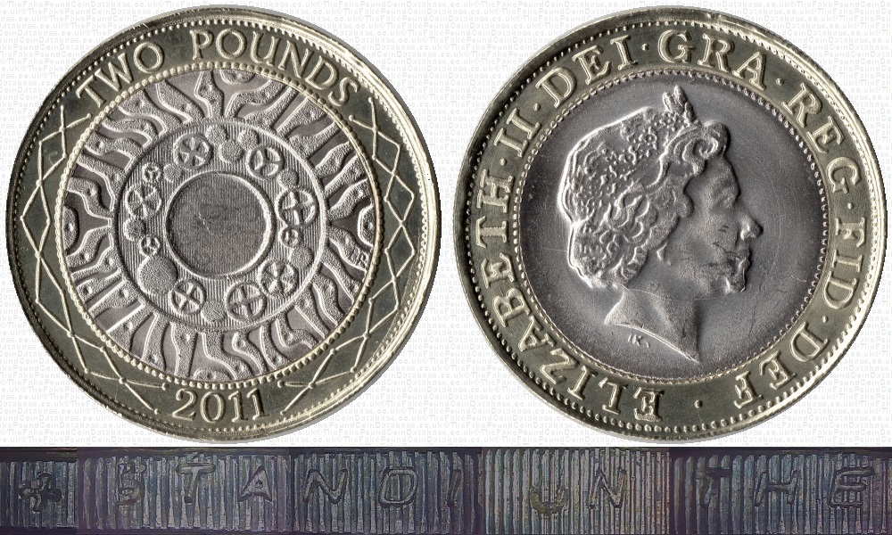 Image of the coin. All images  TheFakePoundCoinDatabase unless otherwise stated.