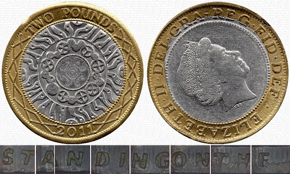 Image of the coin. All images  TheFakePoundCoinDatabase unless otherwise stated.