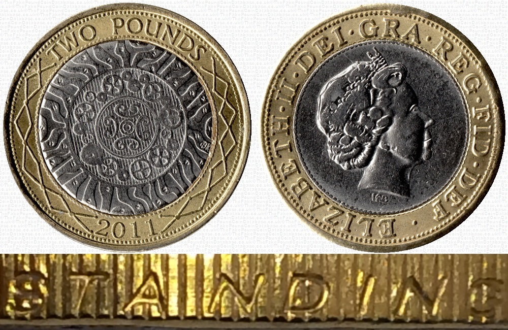 Image of the coin. All images  TheFakePoundCoinDatabase unless otherwise stated.