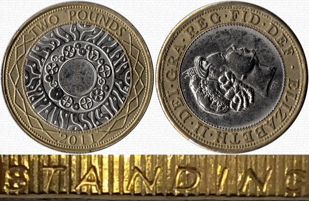 Image of the coin. All images  TheFakePoundCoinDatabase unless otherwise stated.