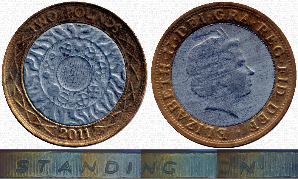 Image of the coin. All images  TheFakePoundCoinDatabase unless otherwise stated.