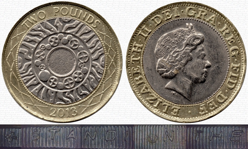 Image of the coin. All images  TheFakePoundCoinDatabase unless otherwise stated.