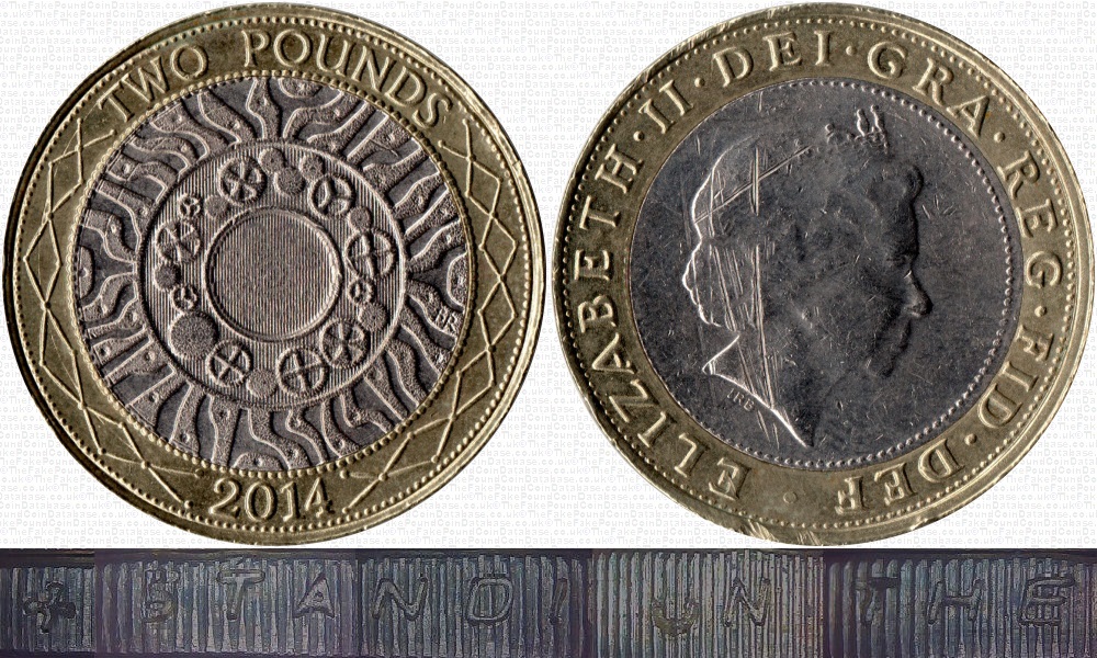 Image of the coin. All images  TheFakePoundCoinDatabase unless otherwise stated.