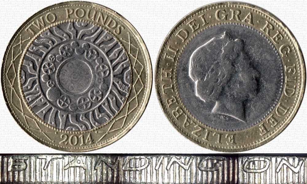 Image of the coin. All images  TheFakePoundCoinDatabase unless otherwise stated.