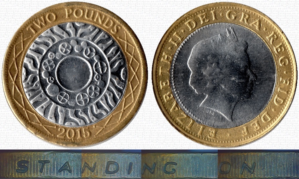 Image of the coin. All images  TheFakePoundCoinDatabase unless otherwise stated.