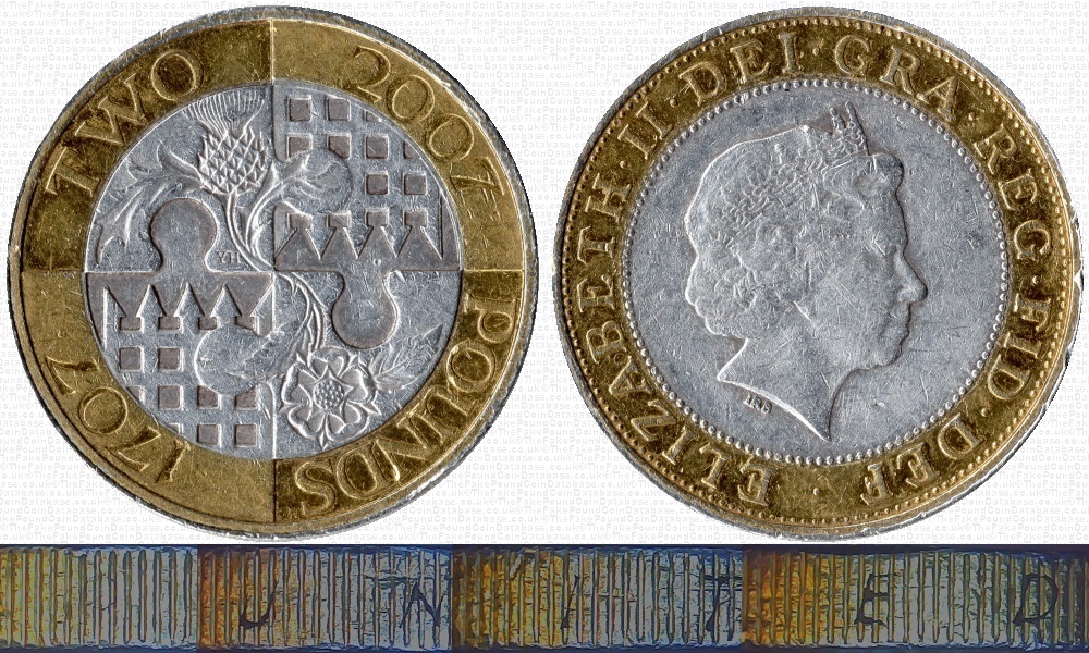 Image of the coin. All images  TheFakePoundCoinDatabase unless otherwise stated.
